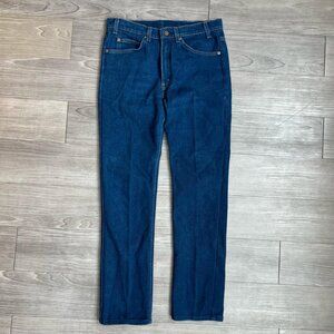 Vintage 80s Levi’s 517 Dark Wash Straight Leg Denim Jeans Red Tab Size 34X31